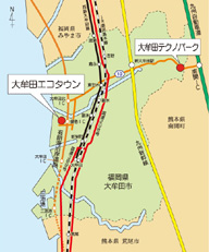 大牟田市エコタウン付近図